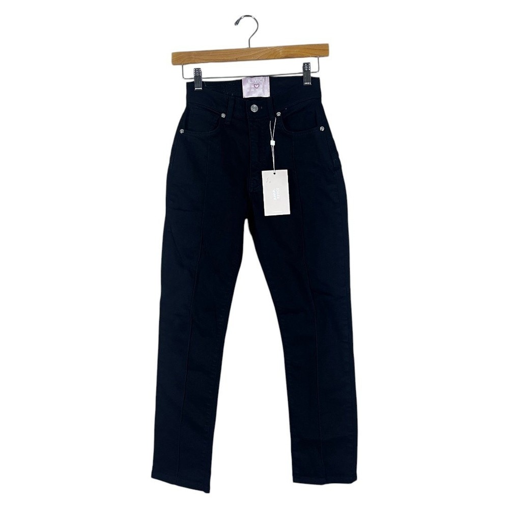 NWT Revice Denim Star Seam Solid Jeans Black Y2K High Rise Slim Size 25